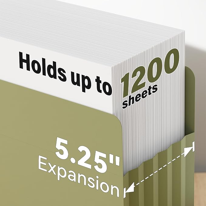 Ansook Expanding File folders, 6 Pack Letter Size 5.25" Expandable Accordion - Image 4