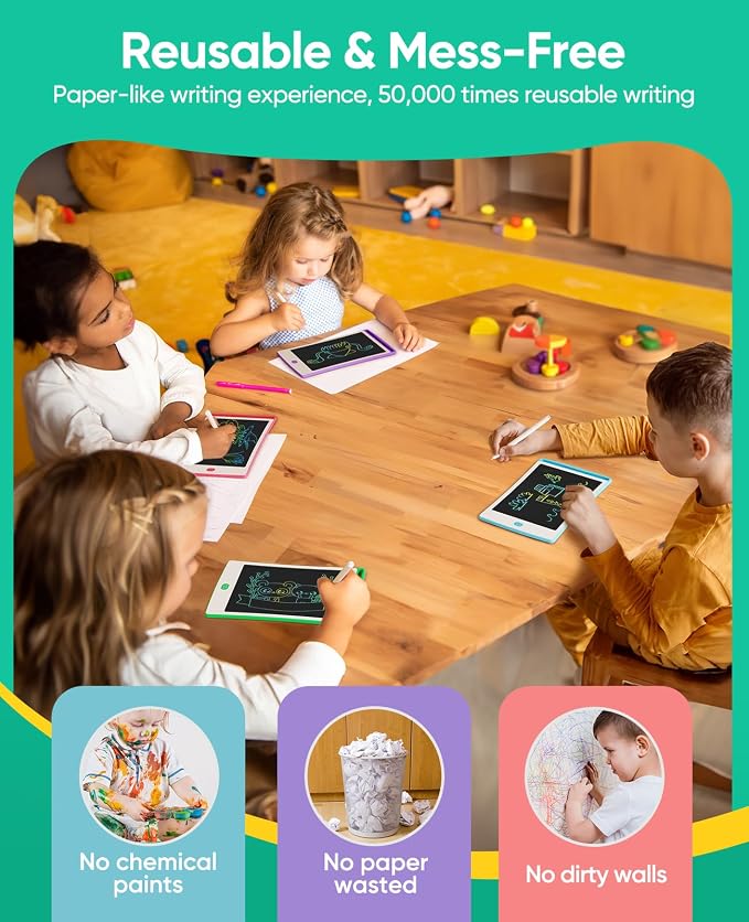 4 Pack LCD Writing Tablet, 8.5 Inch Colorful Toddlers Drawing Tablet - Image 3