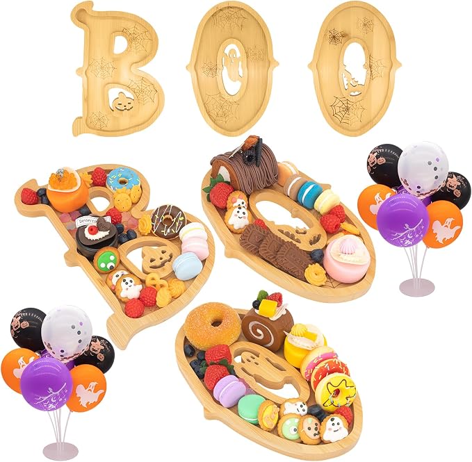 3PCS Wooden Halloween Charcuterie Board Set by Nsoyos