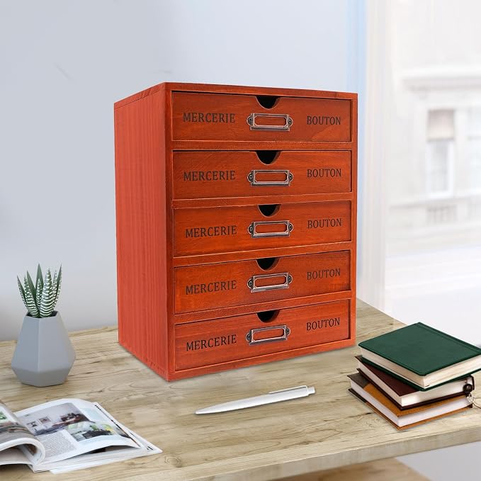 Vintage Wooden Drawers Organizer, 16-Drawer Desktop Storage Box - Image 2