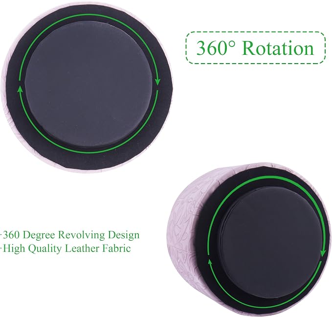 Hennaja Round Leather Art Supply Organizer, Remote Control Holder, 360 Degree - Image 4