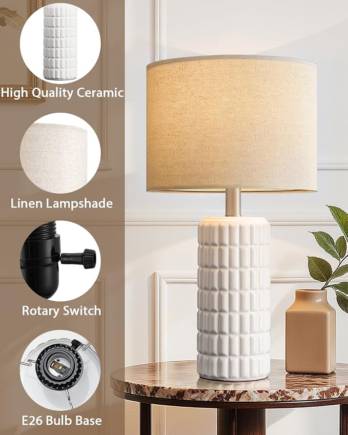 Seealle 23" Modern Ceramic Table Lamps - Image 4
