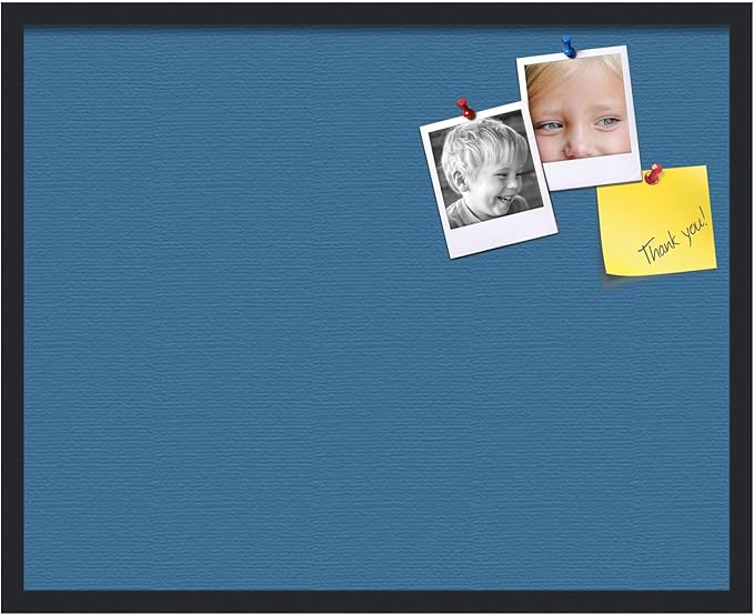 PinPix 30x24 Inch Cork Bulletin Board. This Decorative Framed Pin Board Comes with Navy Pastel Design and a Satin Black Frame. Ideal for Home Office Decor or Message Board (PinPix-1811)-DeskLoop Office