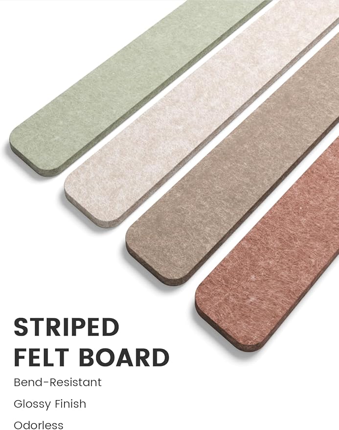 Fluxynara Cork Board Alternative Felt Strip Board 8-Pack 13"x2", Office Pin - Image 3