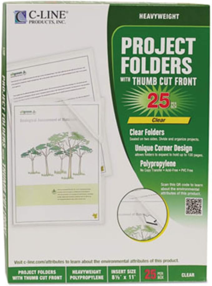 C-Line Project Folders, 8-1/2 x 11 Inches, 35 per Box - Image 3