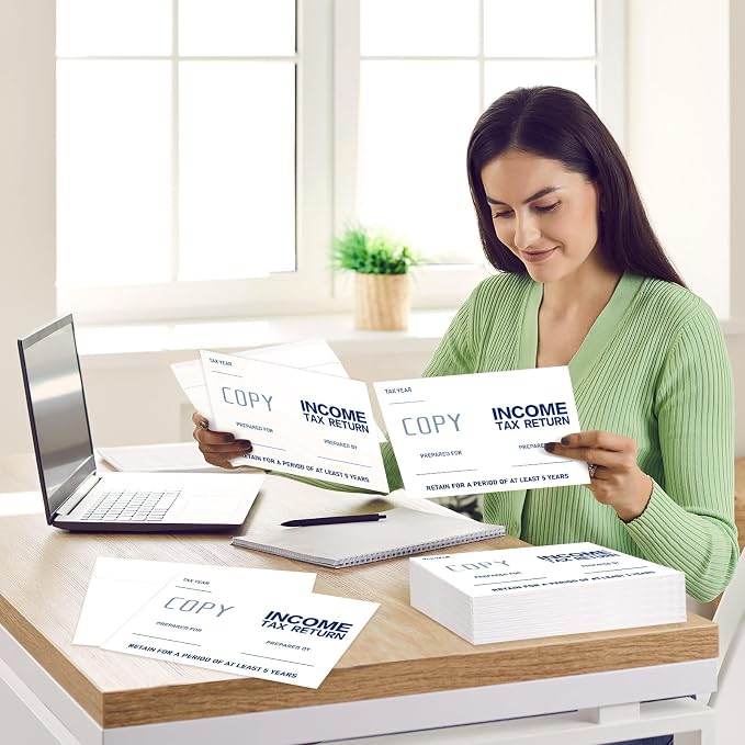 Sayglossy 100 Pcs 9.5 × 6.7 Inch Income Tax Return Envelopes - Image 6