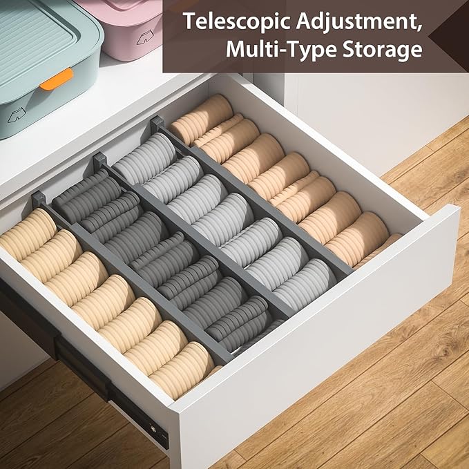 DUCOO 4 PCS Drawer Divider, Expandable Separators - Image 6
