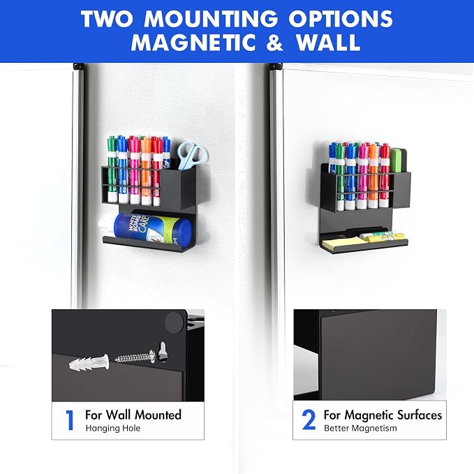 Black Magnetic Dry Erase Marker Holder - Image 3