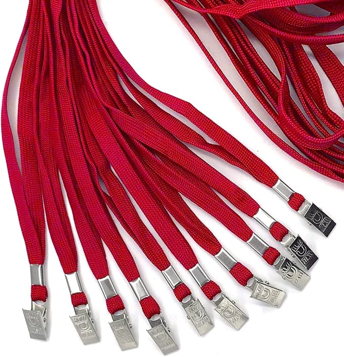 Bird Fiy 50 Pcs Cotton Lanyards Bulldog Clip 32-inch Flat Braid Neck Lanyard - Image 5