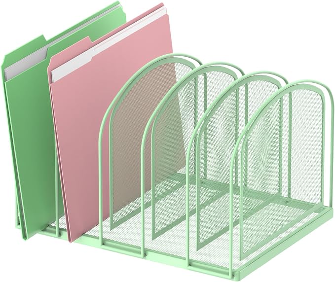 SUPEASY File Organizer for Desk, 5-Section Mesh Desk Organizer, Vertical File by SUPEASY