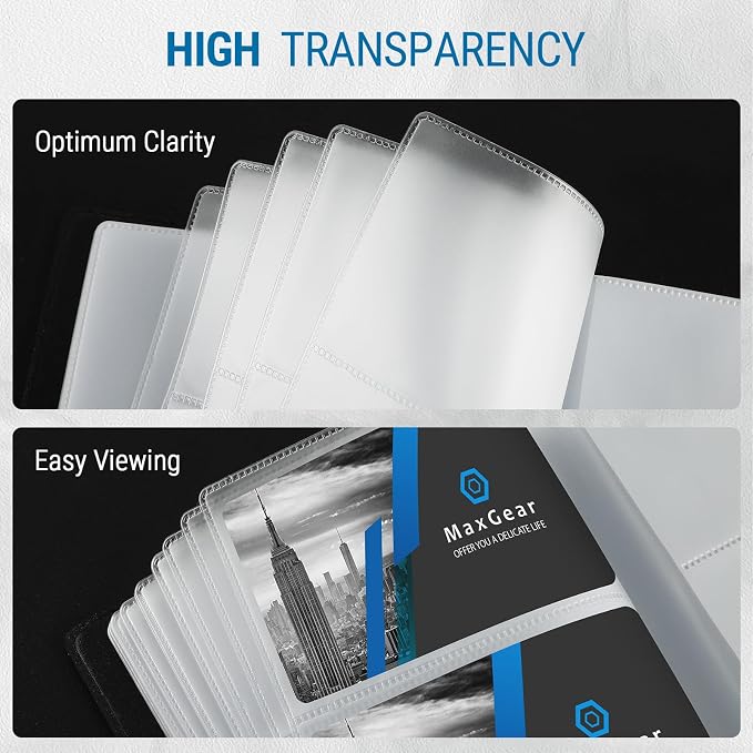 MaxGear Business Card Organizer Book, Holds 240 Cards, Professional Card Binder - Image 3