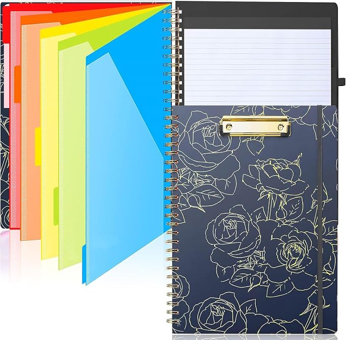 Sooez Clipboard with Refillable Notepad, Clipboard Folder with 10 Storage by Sooez