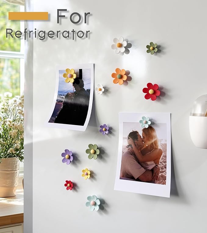 16 pcs-Cute Flower Magnet, Colorful Magnets - Image 4