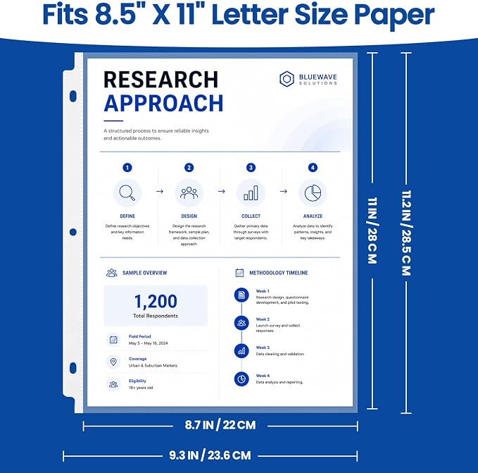 Taja Sheet Protectors for 3 Ring Binder, Plastic Sleeves for Paper Letter Size - Image 2