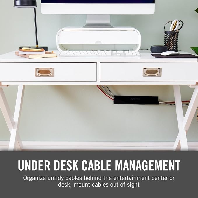 VELCRO Brand Complete Desk Cable Management Kit | 8in Mountable Cable Sleeve - Image 3