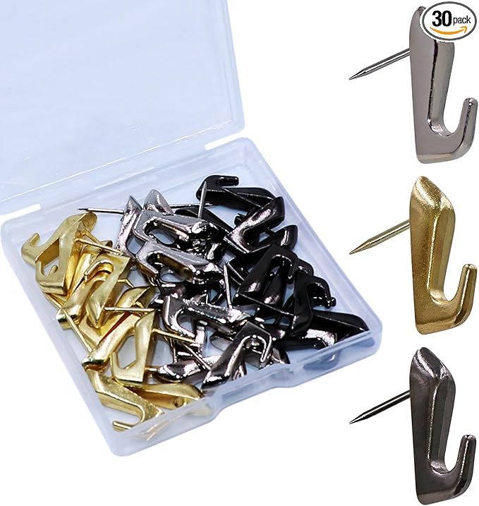 30 PCS Push Pin Picture Hooks, thumbtacks by Atsky
