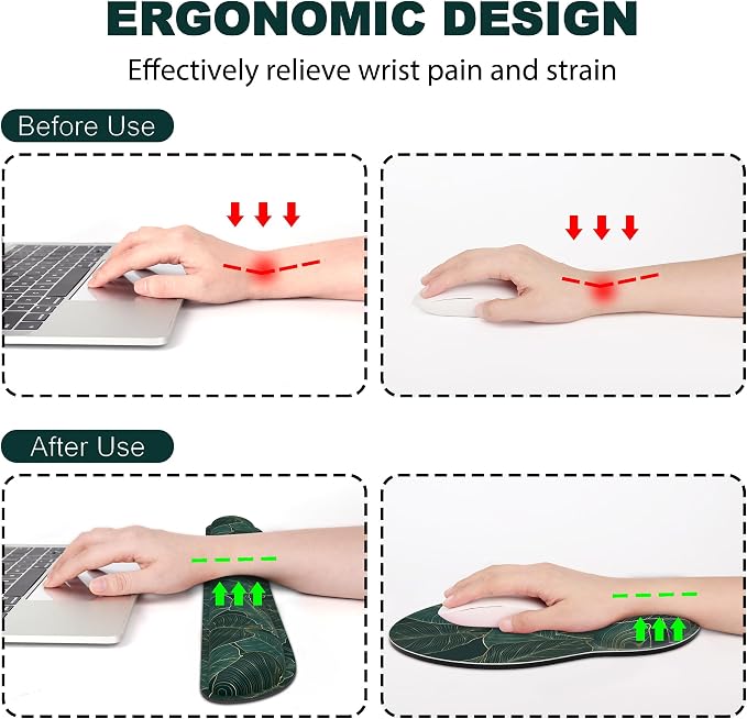 Ergonomic Mouse Pad with Wrist Rest and Keyboard Wrist Rest, Mousepad and Wrist - Image 2