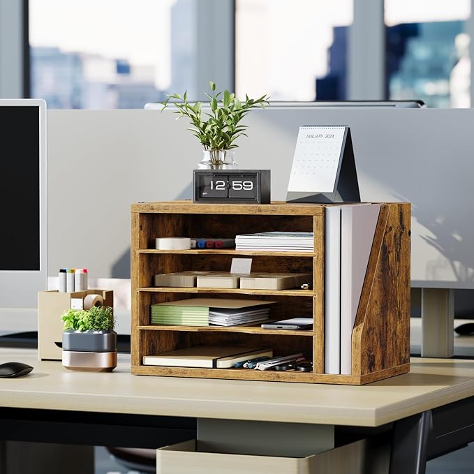 Creso hom Mail Sorter, File Organizer Desktop, Wood Desk Organizer - Image 7