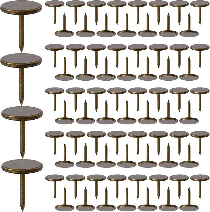 120pcs Flat Head Thumb Tacks for Wall, Bronze Heavy Duty Upholstery Push Pins by Unknown