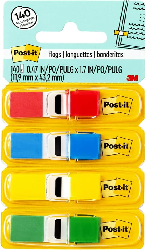 Post-it Flags, 35/Dispenser, 4 Dispensers/Pack.47 in Wide by Post-it%C2%AE