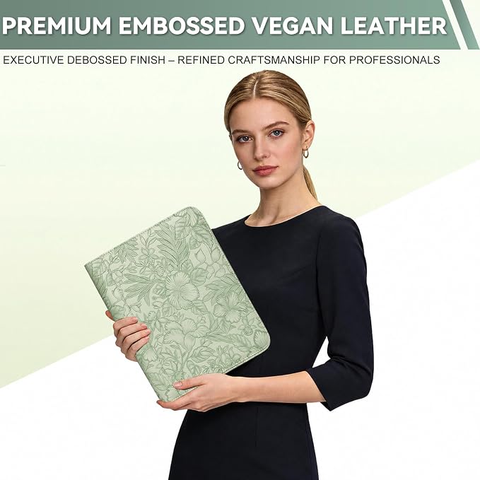 Leathario Portfolio Binder, Includes 5 Sheet Protectors and a Pen, 13 Inch - Image 7