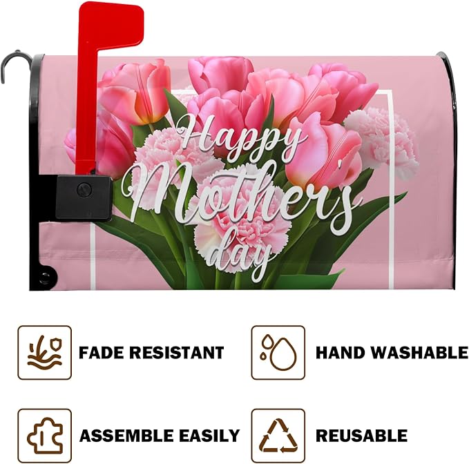 Happy Mothers Day Mailbox Cover Flowers Mailbox Covers Post Letter Box Cover - Image 6