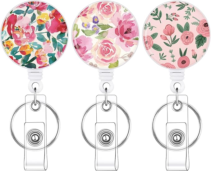BESARME 3 Pack Badge Reels Retractable Badge Clip by BESARME