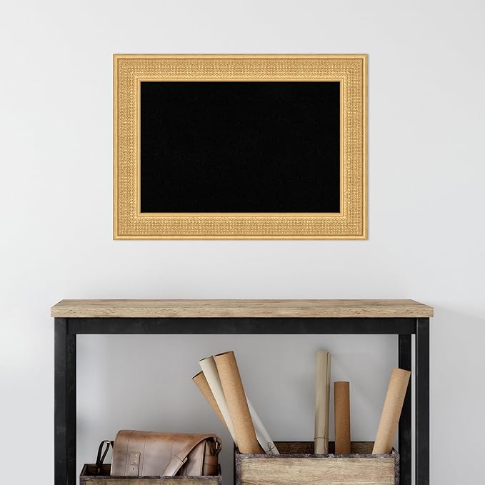 Amanti Art Black Cork Board for Wall, 22x30 Vision Board with Gold Wood Frame, Medium Corkboard Office Decor for Home Organization, Traditional Corkboard Pinboard to Display Items for Home-DeskLoop Office