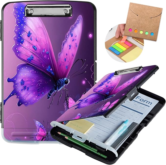 Clipboard with Storage, Heavy Duty Plastic Storage Clipboard with Low Profile by Unknown