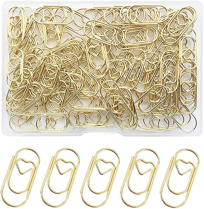 200 Pack Love Heart Shaped Paper Clips, Mini Paperclips Papers, 0.8inch Small by Unknown