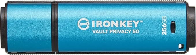 Kingston IronKey Vault Privacy 50 256GB Encrypted USB | FIPS 197 | AES-256bit | BadUSB Attack Protection | Multi-Password Options | IKVP50/256GB-DeskLoop Office