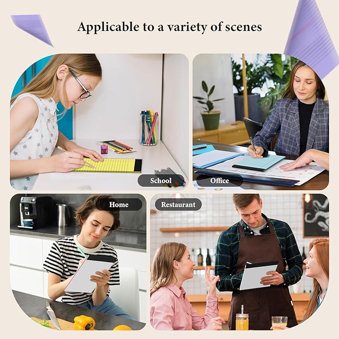 6 Pack Note Pads 5 x 8 Inch Colored Small Legal Pads 5 x 8 Pink Notepad Perforated Writing Pads Lined Paper Pads of Paper College Ruled Paper 30 Sheets Notebook To Do List for School, Office, Home-DeskLoop Office