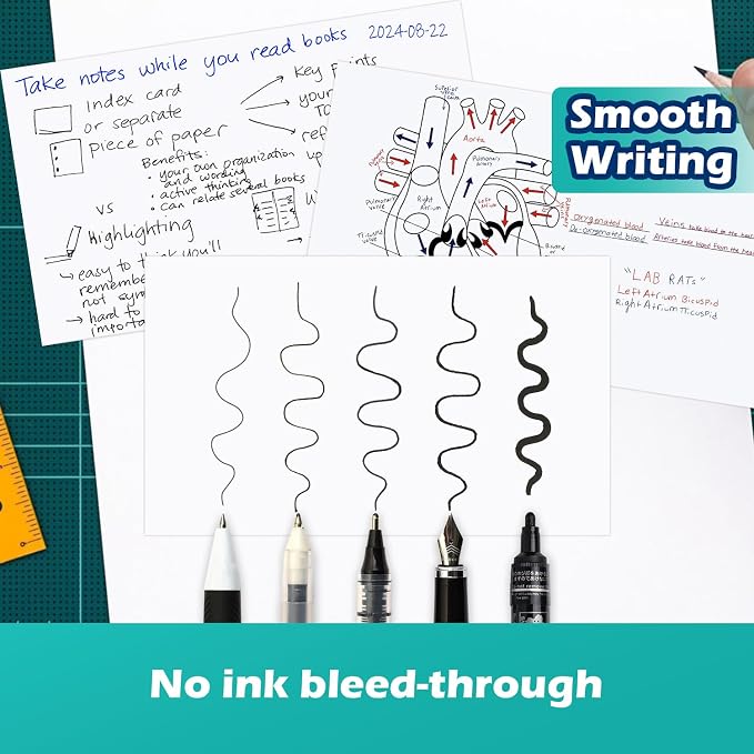 Blank Index Cards 3x5 Unlined Unruled Flash Note Cards 3" x 5", 200 GSM Heavy - Image 4