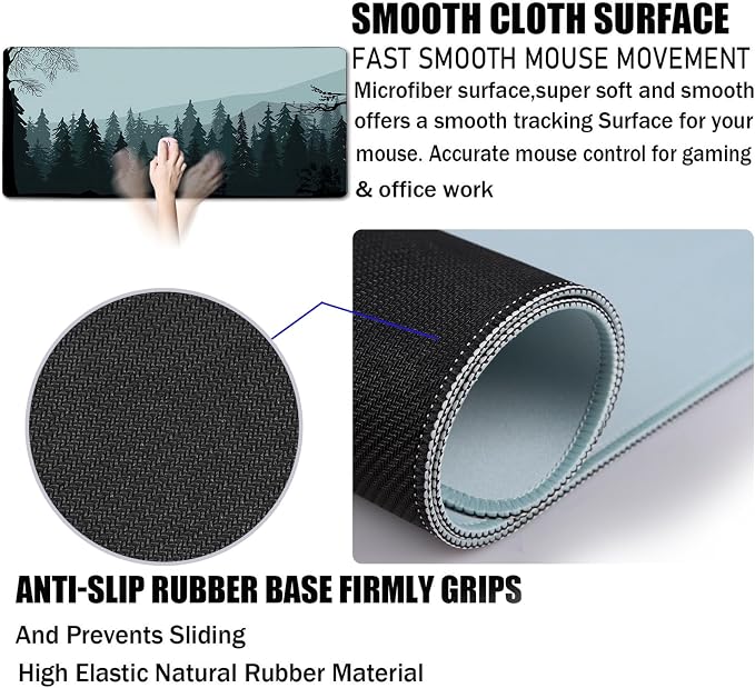Mouse Pad Forest Background Pattern, Large Mouse Pad - Image 3