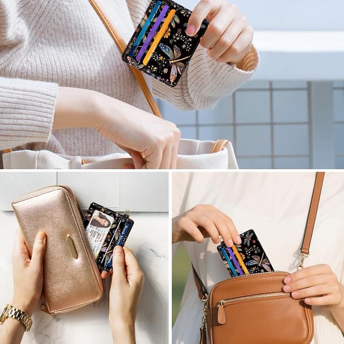 Slim Credit Card Holder Wallet RFID Blocking Minimalist Wallets Lightweight - Image 7