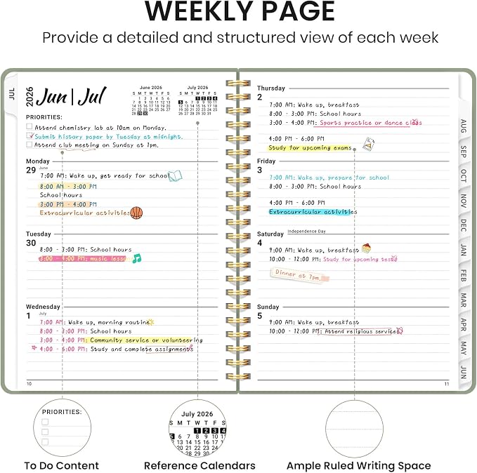 Planner 2026-2027 for Women & Men, Academic Monthly and Weekly Calendar Planner - Image 4