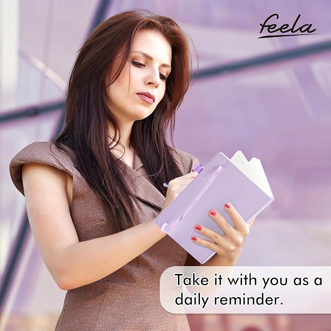 feela 5 Pack Notebooks Journals Bulk, Hardcover Classic Ruled Lined Journals with Pen Holder for Women Girls School Business Supplies, with 5 Black Pens, 120 GSM, 5.1”x8.3”, A5, Pastel Colors-DeskLoop Office