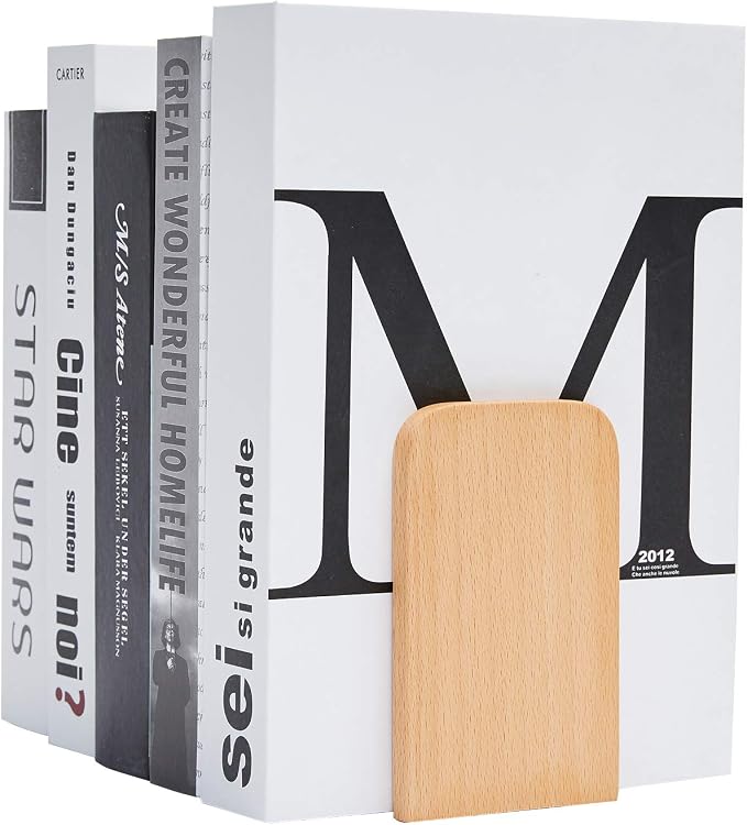 Pandapark Wood Bookends, Non-Skid Bookend - Image 3