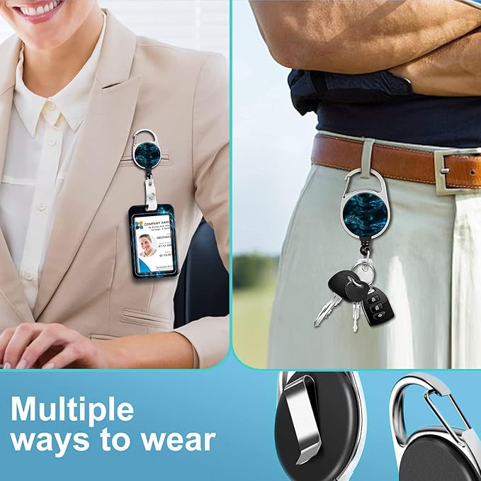 Badge Lanyard and ID Badge Holder, Retractable Badge Reels - Image 5