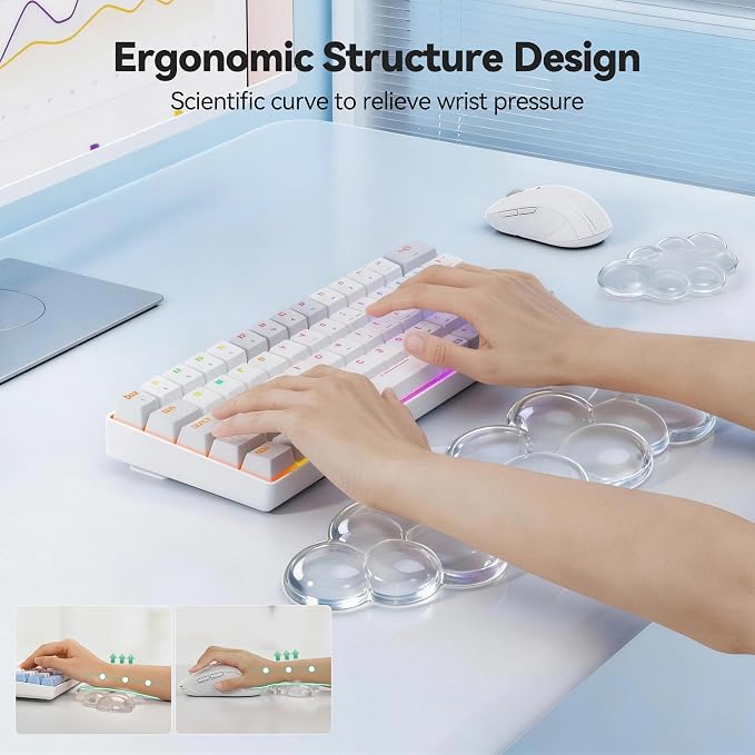 TECKNET Gel Cloud Wrist Rest Set, Cloud Wrist Rest - Image 3