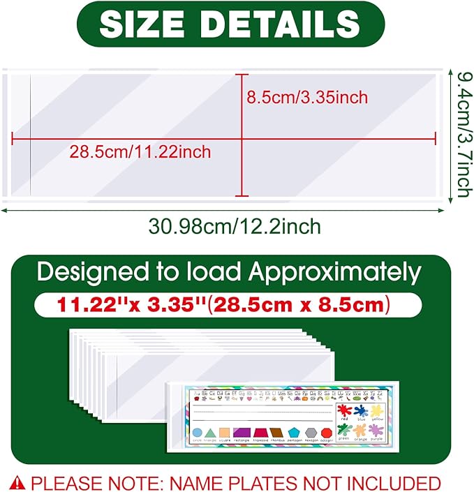 Meetory 40 PCS Upgraded Nameplate Pocket, Self Adhesive Desk Nameplates Name - Image 2