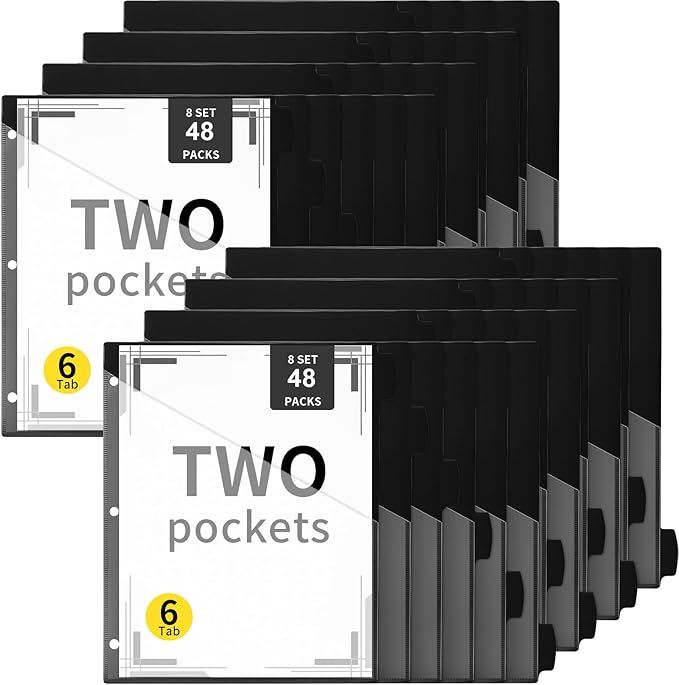 Epakh 48 Pcs Binder Dividers for 3 Rings Binders Index Dividers by Epakh