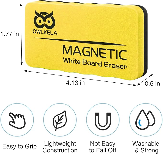 OWLKELA 8Pcs Dry Erase Erasers, Magnetic Whiteboard Eraser - Image 2