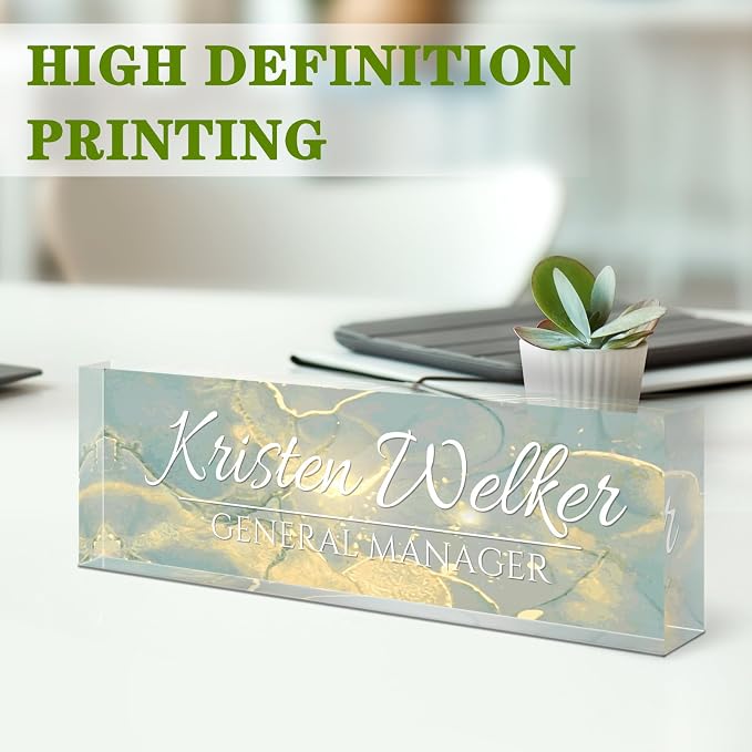 Name Plate for Desk, Desk Name Plate Personalized, Office Decor for Women Men - Image 3