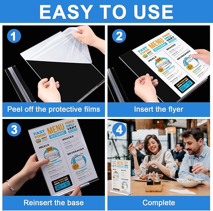 Dynta 24 Pack Acrylic Sign Holder 8.5 x 11 Inches Clear Double Sided Vertical - Image 5