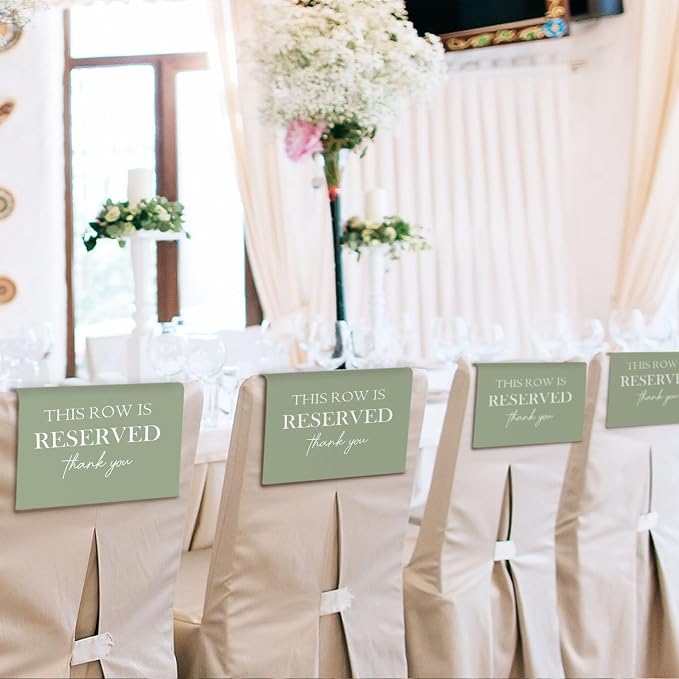 ChissNook Reserved Seating Chair Signs, This Row Is Reserved Pew Cloths Seating - Image 4