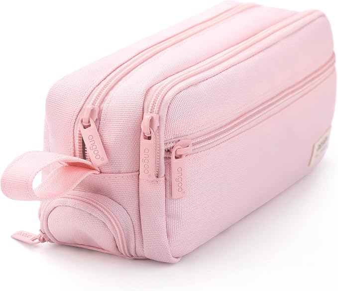 HVOMO Large Pencil Case High Capacity Holder Box Storage bag Desk Organizer Marker Pouch Pen For Middle School Office College Adult Girl and Boy(Pink)-DeskLoop Office