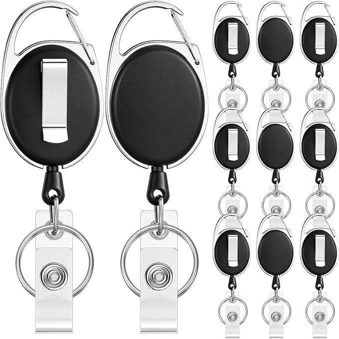 Honoson 10 Pcs Heavy Duty Retractable Badge Reels Batch ID Badge Holder by Honoson