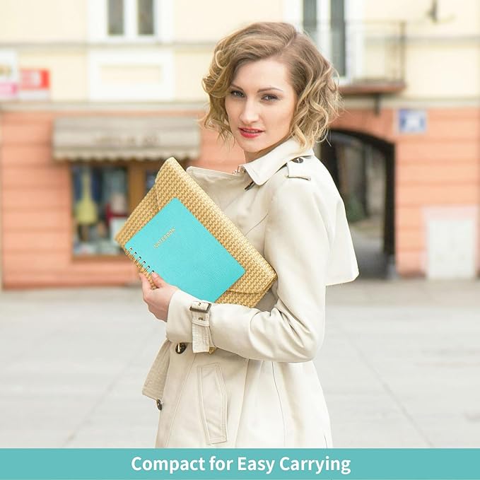 Lined Spiral Notebook College Ruled A5 Journal Book for Note Taking, 160 Pages Writing Journal for Office and Home School Supplies 5.75x8.125 inch - MintGreen-DeskLoop Office