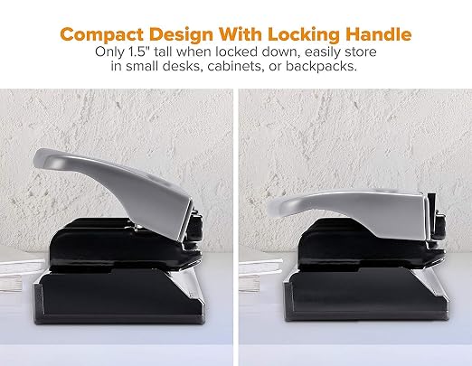 Bostitch Office Premium 3 Hole Punch, 12 Sheet Capacity, Rubber Base, - Image 5